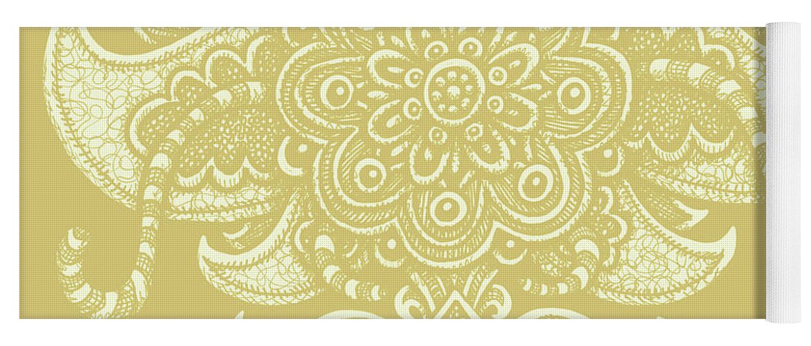 Alien Bloom 22 Golden Wheat Yoga Mat by Amy E Fraser - Amy E Fraser -  Artist Website