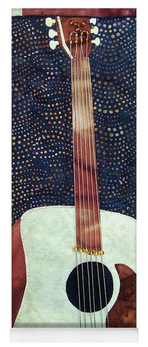 Guitar Yoga Mat featuring the tapestry - textile All That Jazz Guitar by Pam Geisel