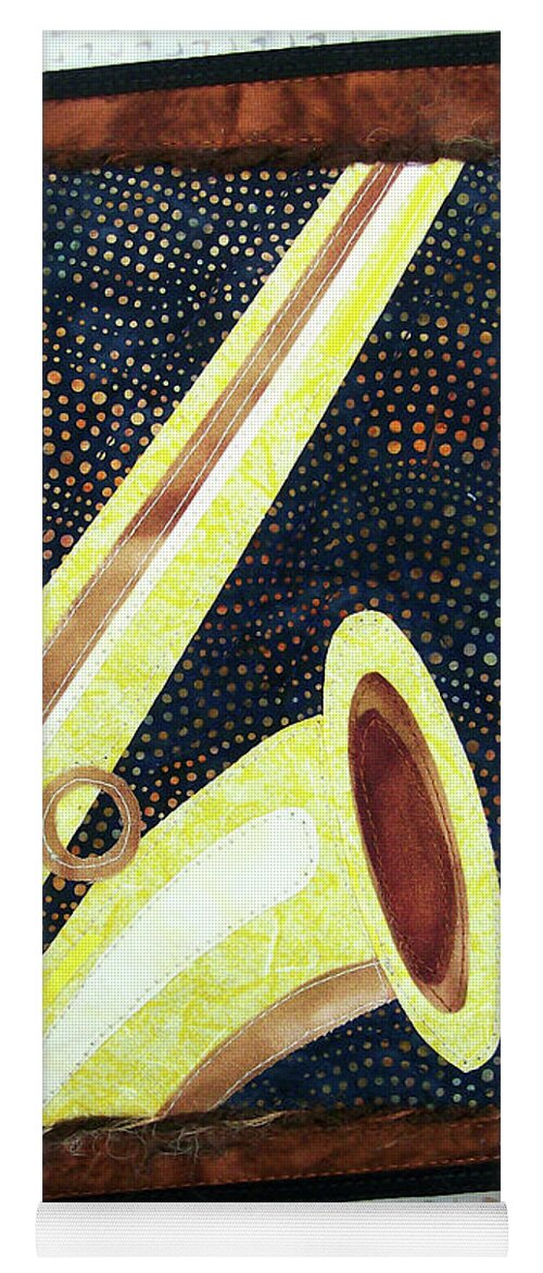 Saxophone Yoga Mat featuring the tapestry - textile All That Jazz Saxophone by Pam Geisel