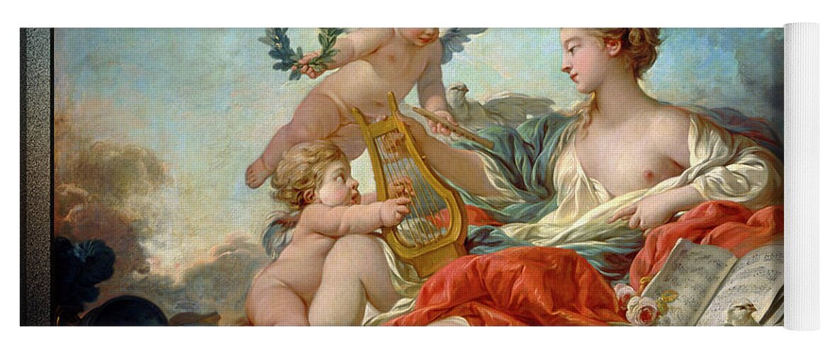 Allegory Of Music Yoga Mat featuring the painting Allegory of Music by Francois Boucher by Rolando Burbon