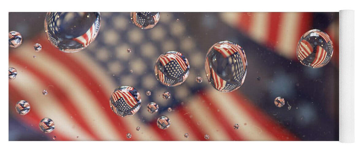 American Flag Yoga Mat featuring the photograph American flag by Minnie Gallman