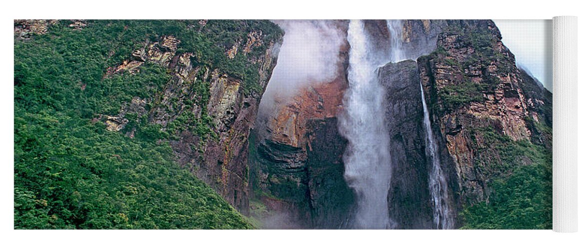 Venezuela Yoga Mat featuring the photograph Angel Falls in Canaima National Park Venezuela by Dave Welling