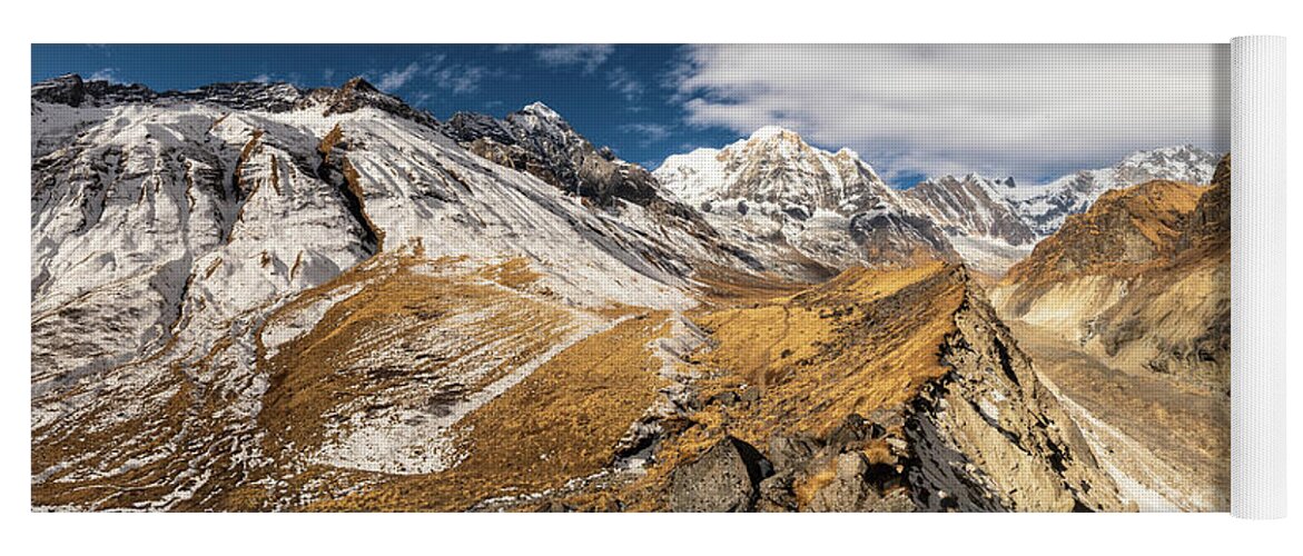 Annapurna Conservation Area Yoga Mat featuring the photograph Annapurna south peak in Nepal by Didier Marti