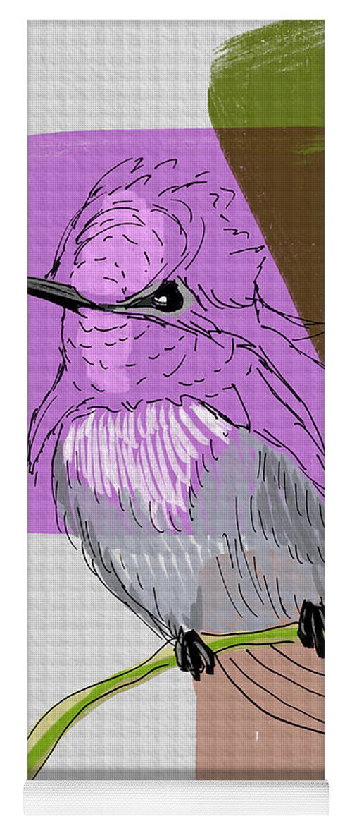 Birds Yoga Mat featuring the digital art Annas Hummingbird by Michael Kallstrom