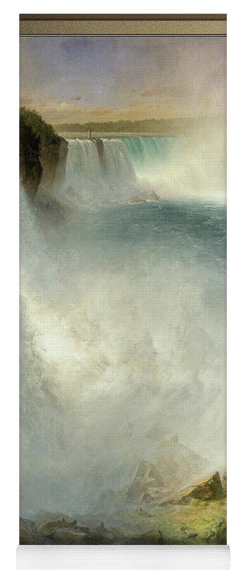 Anne Page Yoga Mat featuring the painting Niagara Falls, from the American Side by Frederic Edwin Church Old Masters Reproduction by Rolando Burbon
