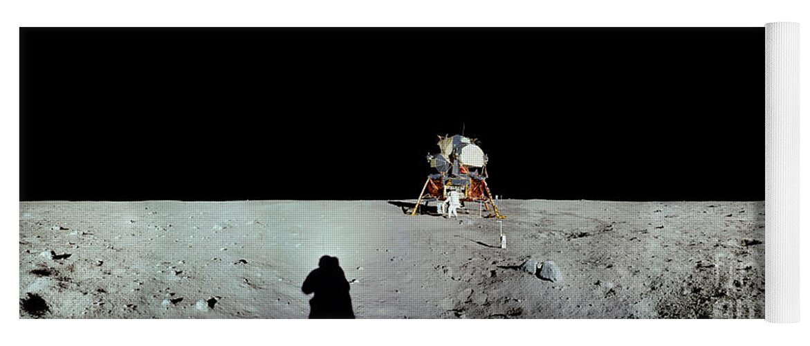 Apollo 11 Yoga Mat featuring the photograph Apollo 11 Hi-res Panorama of the first men by Andy Myatt