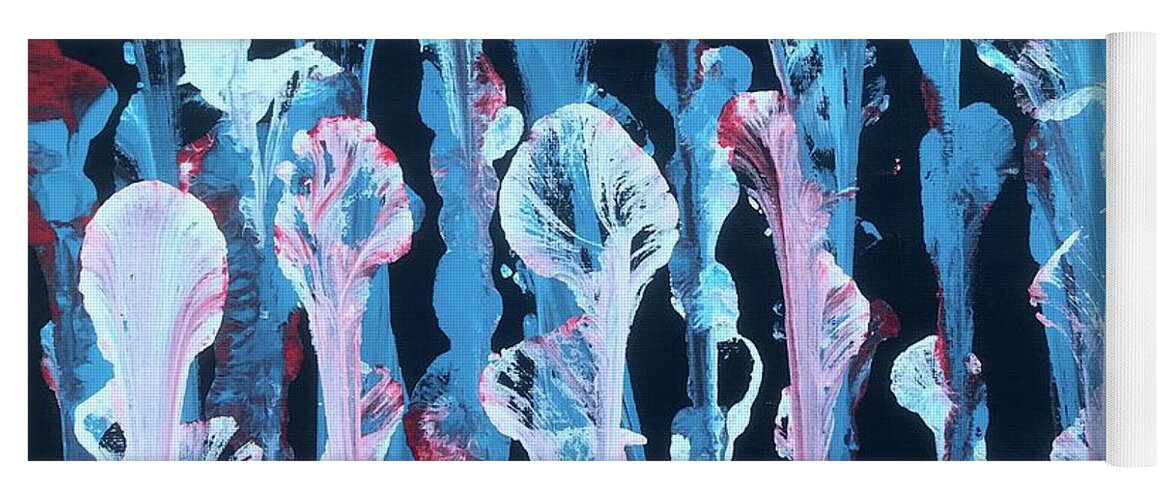 Movie Prop Yoga Mat featuring the painting Aquatic Flowers 1 by Kathy Marrs Chandler