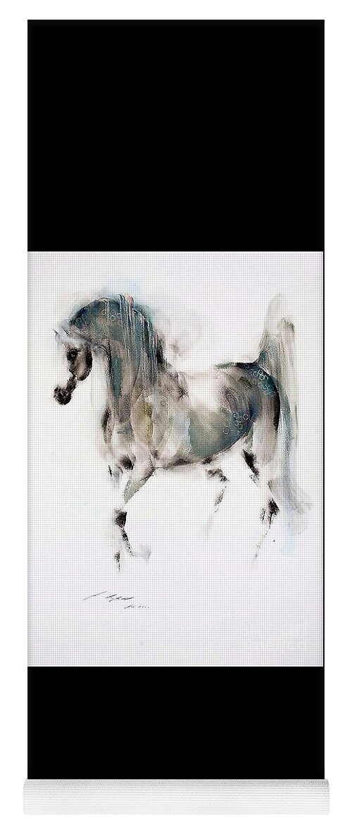 Equestrian Painting Yoga Mat featuring the painting Archer by Janette Lockett