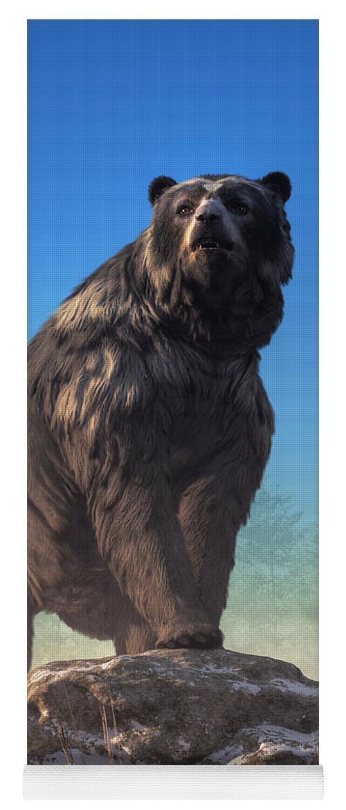 Cave Bear Yoga Mat featuring the digital art Arctodus, The Short Faced Bear by Daniel Eskridge