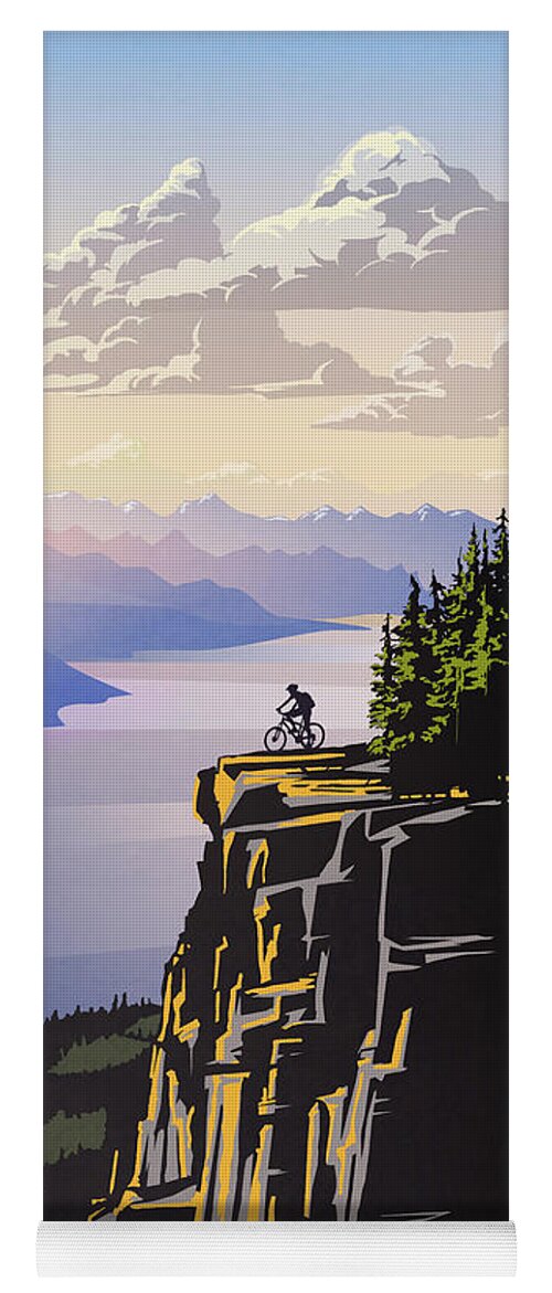 Cycling Art Yoga Mat featuring the painting Arrow Lake Solo by Sassan Filsoof