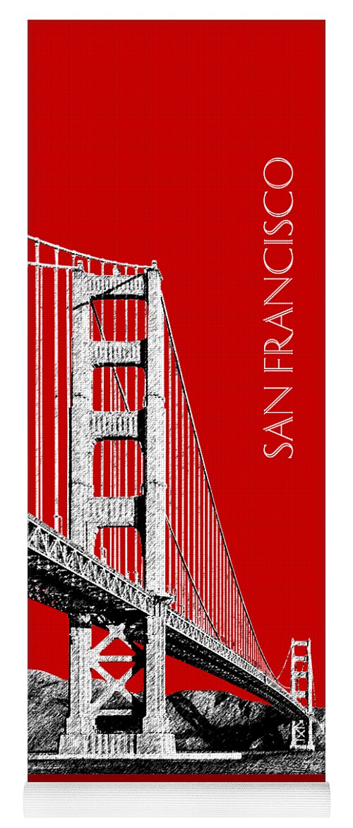 Architecture Yoga Mat featuring the digital art San Francisco Skyline Golden Gate Bridge 2 - Slate Blue by DB Artist