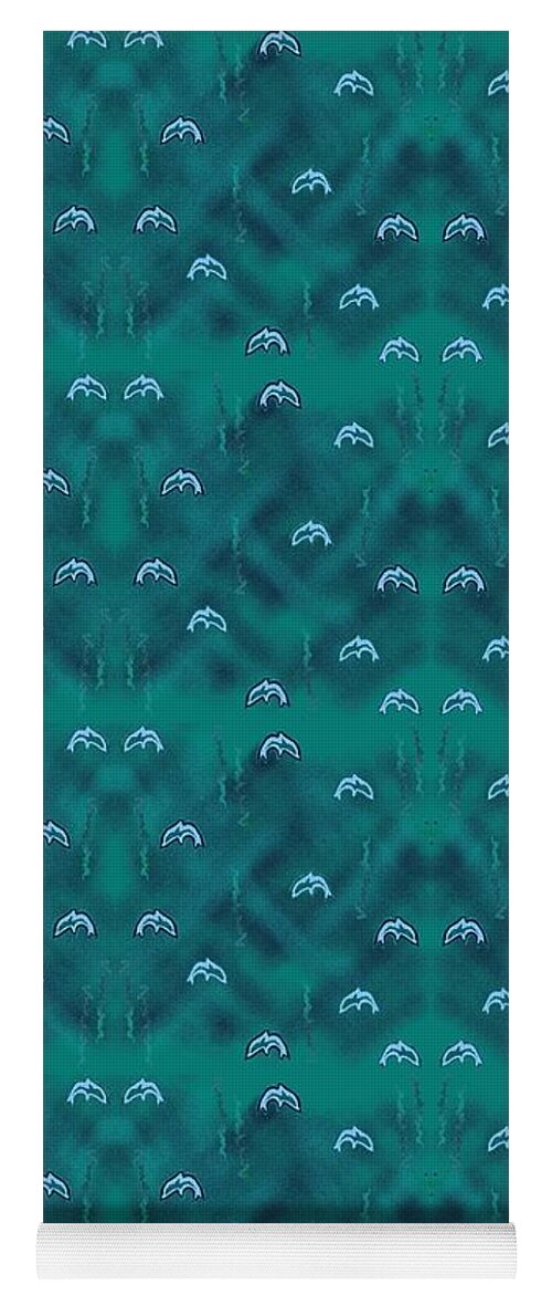 Dolphins Yoga Mat featuring the digital art Dolphins Design by Julia Woodman