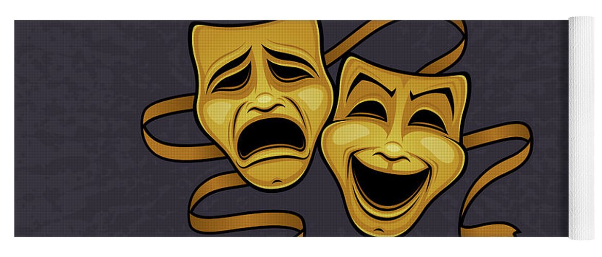 Comedy And Tragedy Theater Masks Shower Curtain by John Schwegel - Pixels