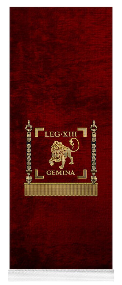 ‘rome’ Collection By Serge Averbukh Yoga Mat featuring the digital art Standard of the 13th Legion Geminia - Vexillum of 13th Twin Legion by Serge Averbukh