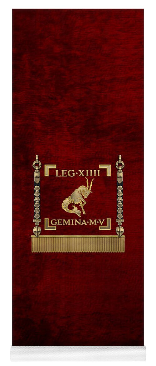 ‘rome’ Collection By Serge Averbukh Yoga Mat featuring the digital art Standard of the 14th Legion Gemina - Vexillum of The Twinned Fourteenth Legion Gemina Martia Victrix by Serge Averbukh