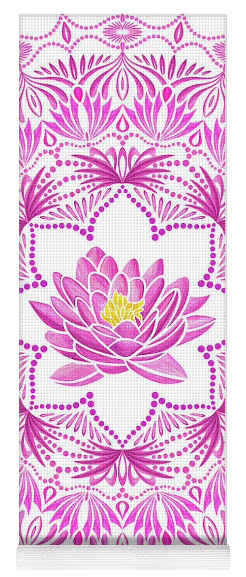 Lotus Yoga Mat featuring the mixed media Lotus Mandala by Heather Schaefer