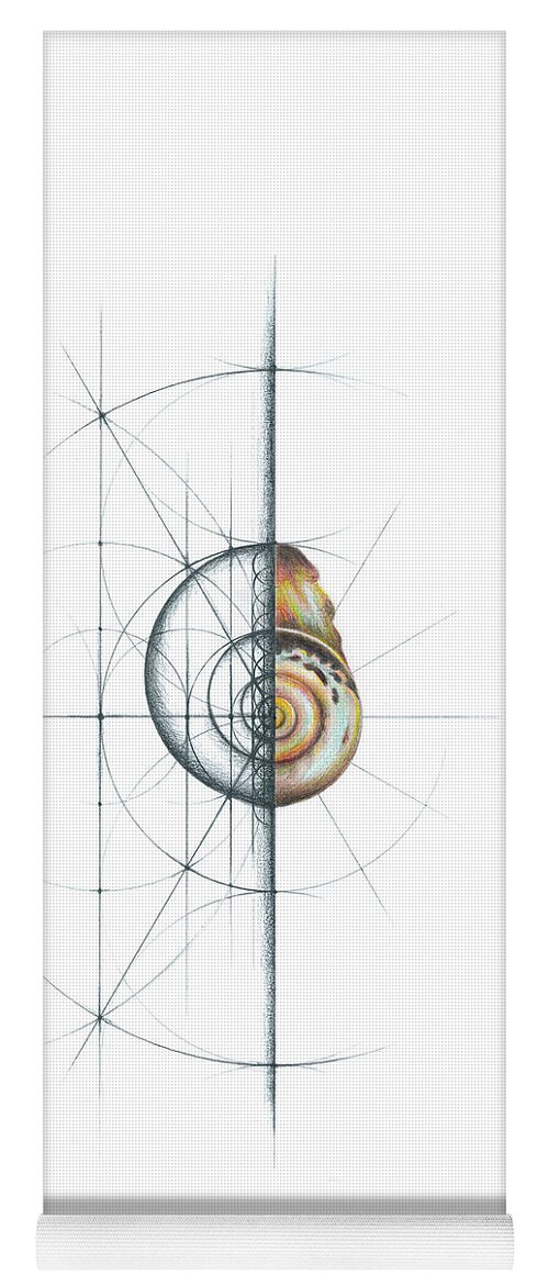Shell Yoga Mat featuring the drawing Intuitive Geometry Shell 1 by Nathalie Strassburg