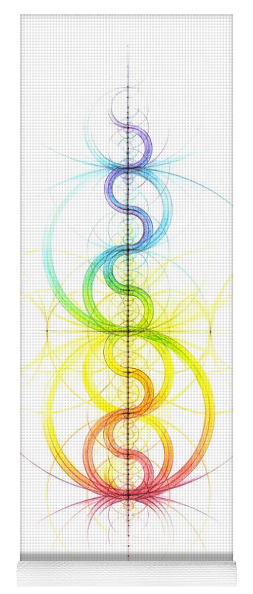 Intuitive Geometry Yoga Mat featuring the drawing Intuitive Geometry Color Spectrum Wave by Nathalie Strassburg