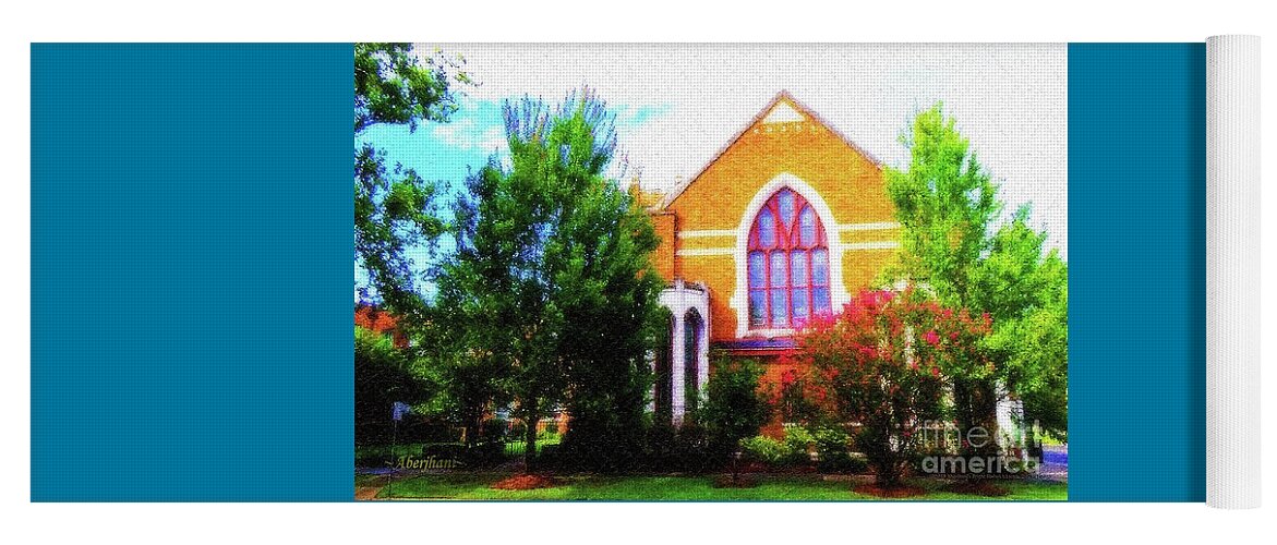American Churches Yoga Mat featuring the mixed media Asbury Church Blossoms by Aberjhani