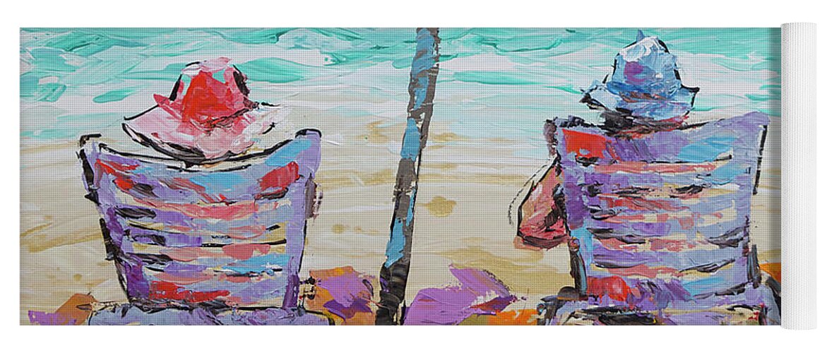  Yoga Mat featuring the painting At the Beach by Jyotika Shroff