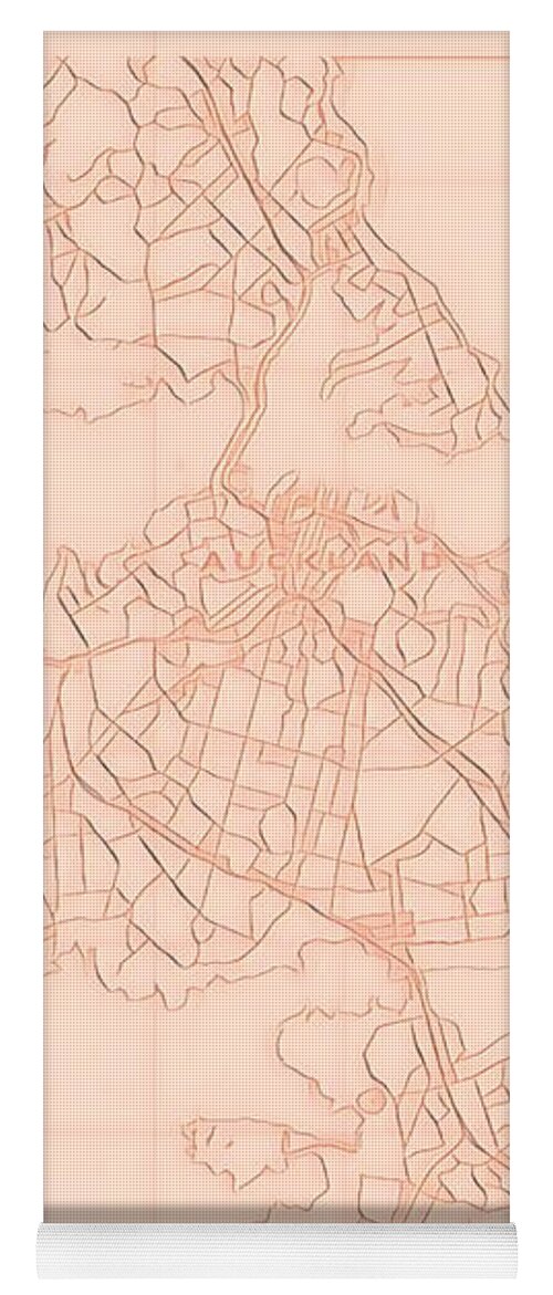 Auckland Yoga Mat featuring the digital art Auckland Blueprint City Map by HELGE Art Gallery