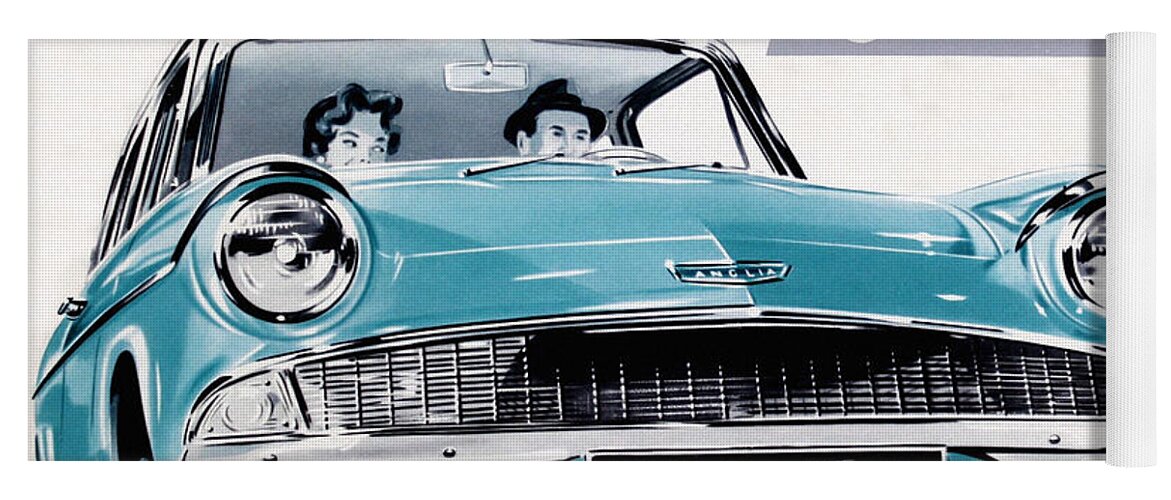 1960 Ford Anglia Yoga Mat featuring the photograph Automotive Art 450 by Andrew Fare
