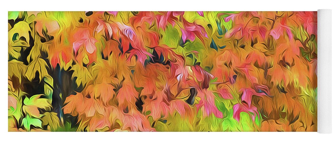 Foliage Yoga Mat featuring the photograph Autumn Abstract by Cathy Kovarik