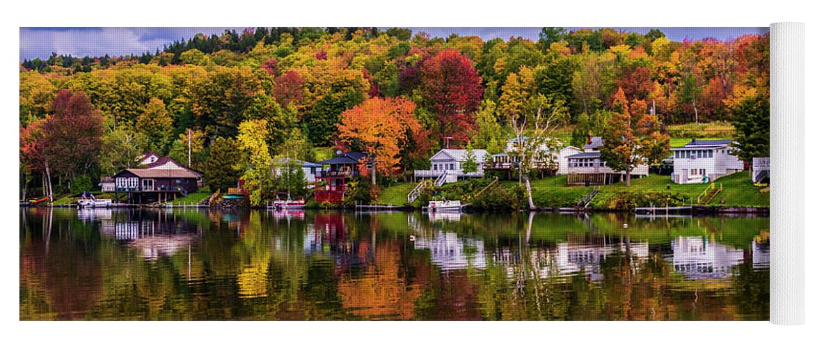 Vermont Yoga Mat featuring the photograph Autumn at the lake. by Scenic Vermont Photography