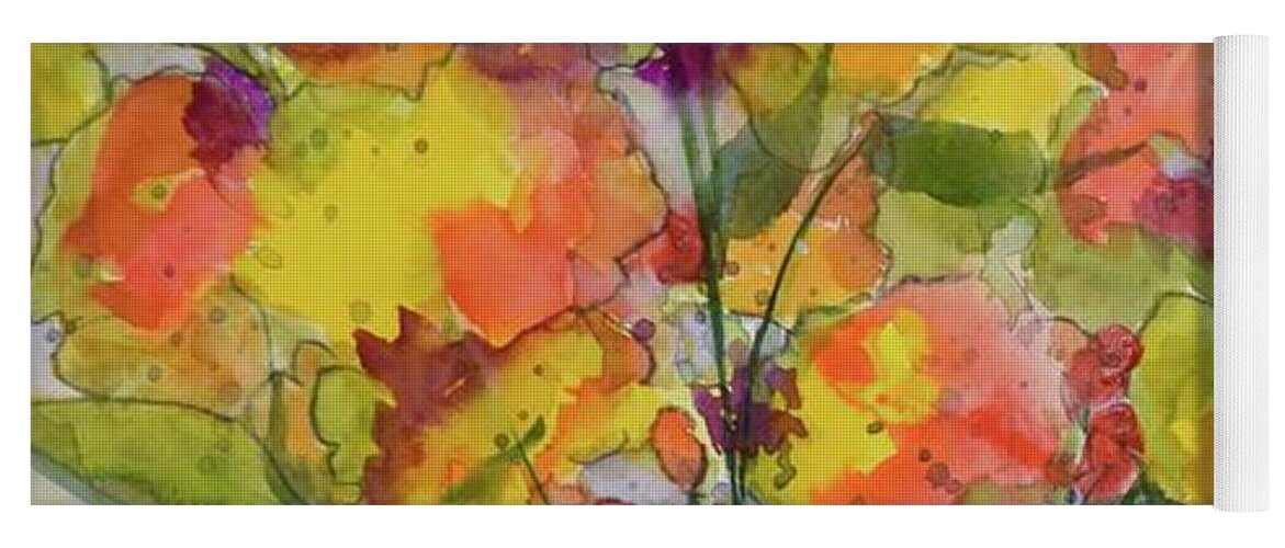  Yoga Mat featuring the painting Autumn Collage by Barrie Stark