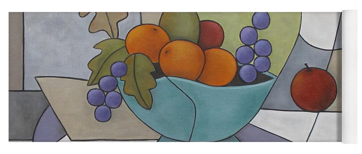 Still Life Yoga Mat featuring the painting Autumn Fruit Bowl by Trish Toro