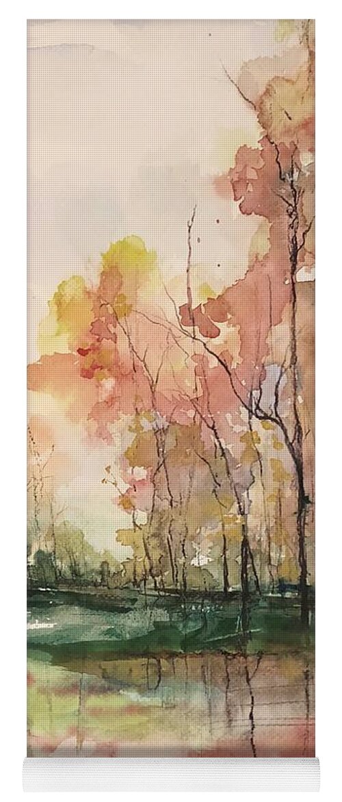 Autumn Yoga Mat featuring the painting Autumnal Equinox by Robin Miller-Bookhout