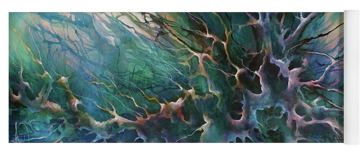 Abstract Yoga Mat featuring the painting Daydream by Michael Lang
