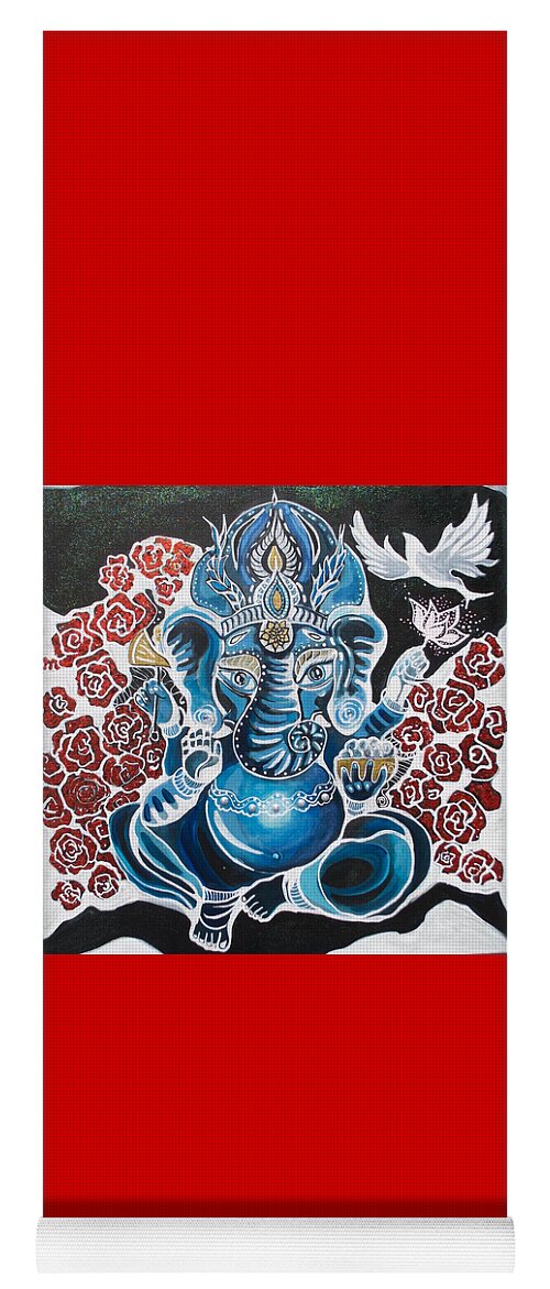 Ganesha Yoga Mat featuring the painting Baby Ganesha by Patricia Arroyo