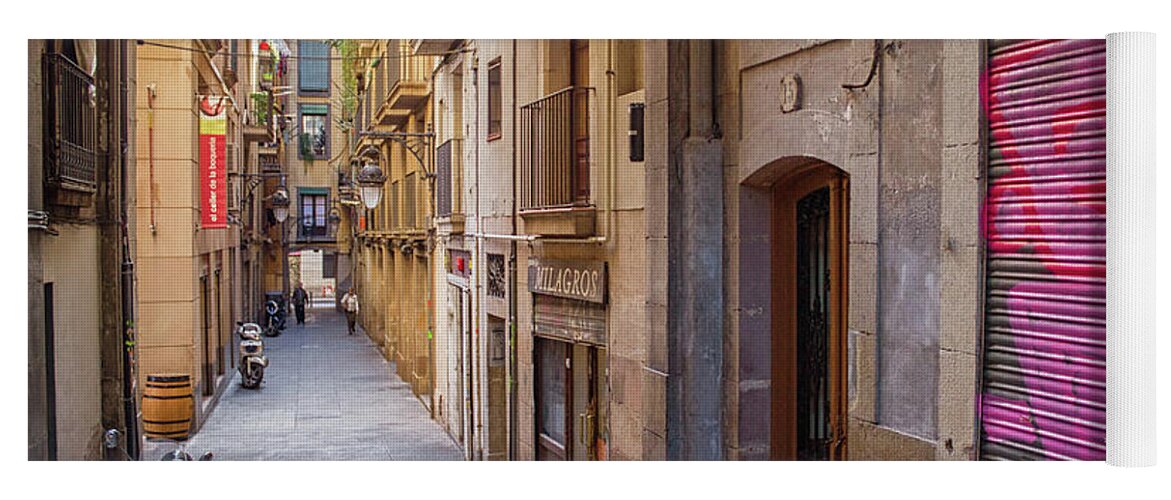 Barcelona Yoga Mat featuring the photograph Backstreets Barcelona by Becqi Sherman
