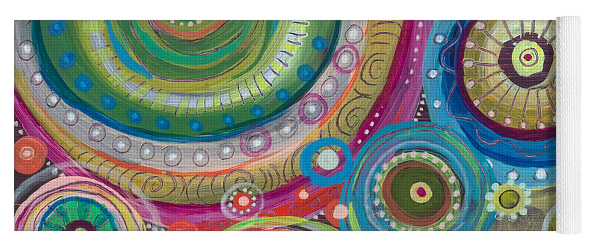 Balance Yoga Mat featuring the painting Celebrate Chaos by Tanielle Childers