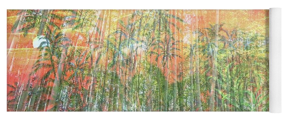 Pomakai Street Yoga Mat featuring the painting Bamboo Jungle overlay by Michael Silbaugh
