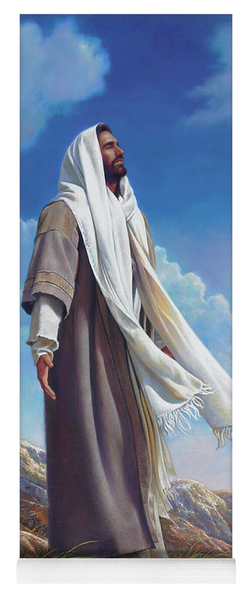 Jesus Yoga Mat featuring the painting Be Still by Greg Olsen
