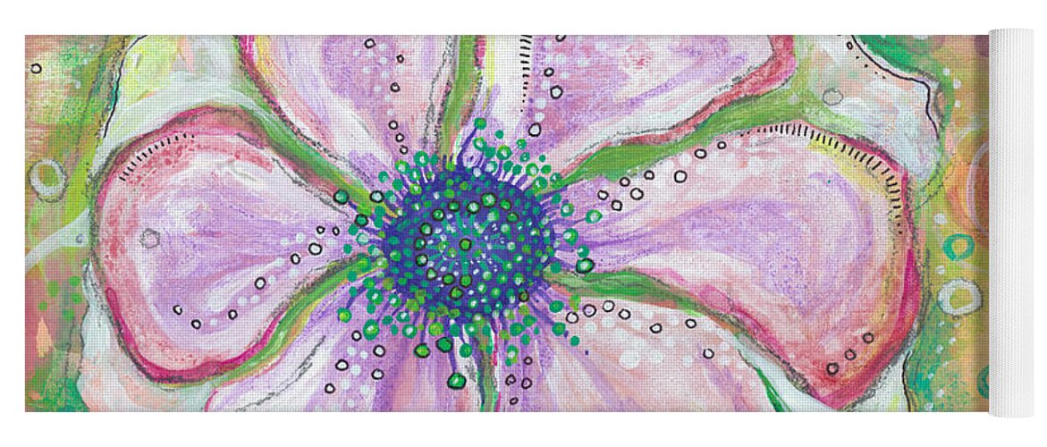 Flower Painting Yoga Mat featuring the painting Be Still My Heart by Tanielle Childers