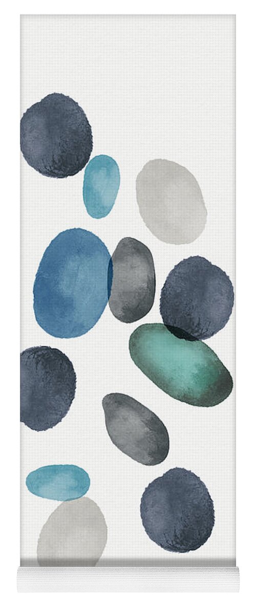 Modern Yoga Mat featuring the painting Beach Stones 2- Art by Linda Woods by Linda Woods