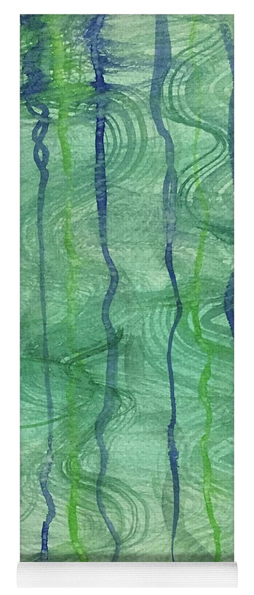 Beach Feeling Yoga Mat featuring the painting Beach Water Lines by Annette M Stevenson