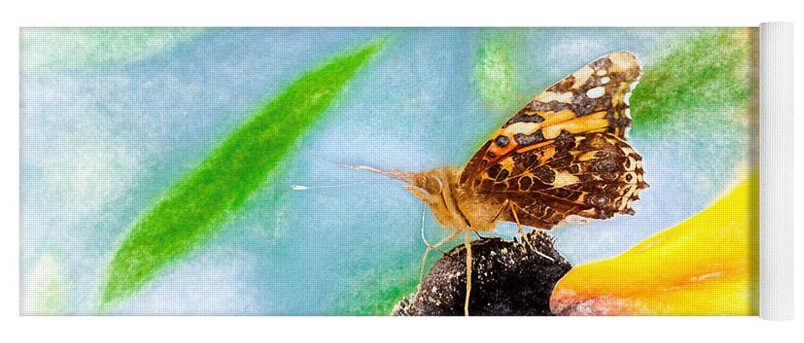 Cosmopolitan Yoga Mat featuring the photograph Beautiful Painted Lady Butterfly by Don Northup