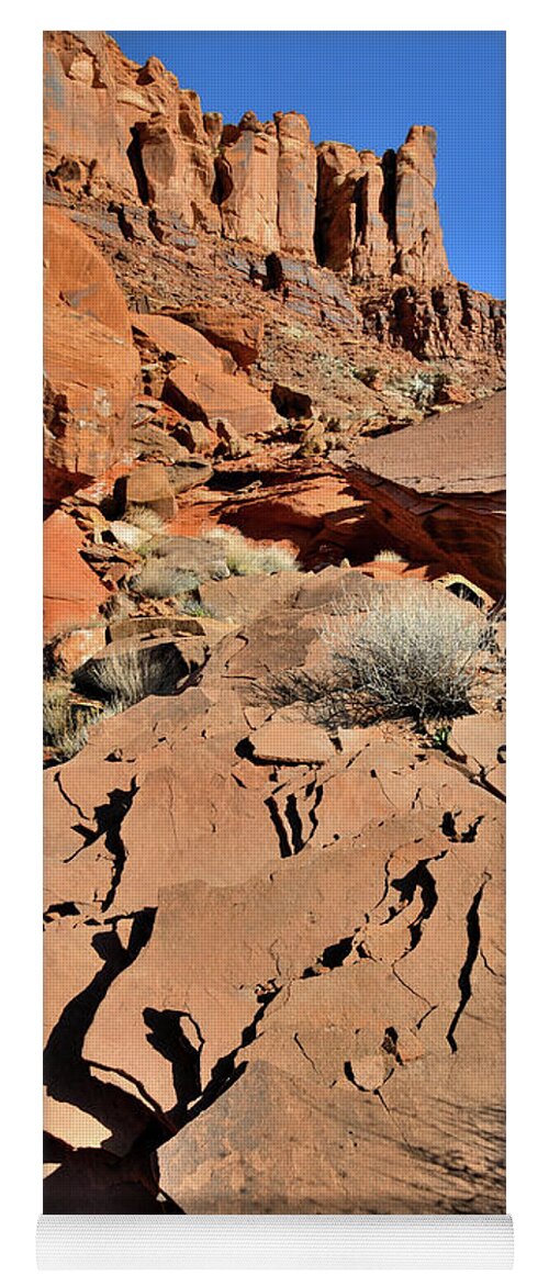 Red Rock Yoga Mat featuring the photograph Beautiful Red Rock Landscape near Moab Utah by Ray Mathis