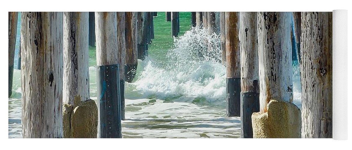 Below Yoga Mat featuring the photograph Below The Pier by Brian Eberly