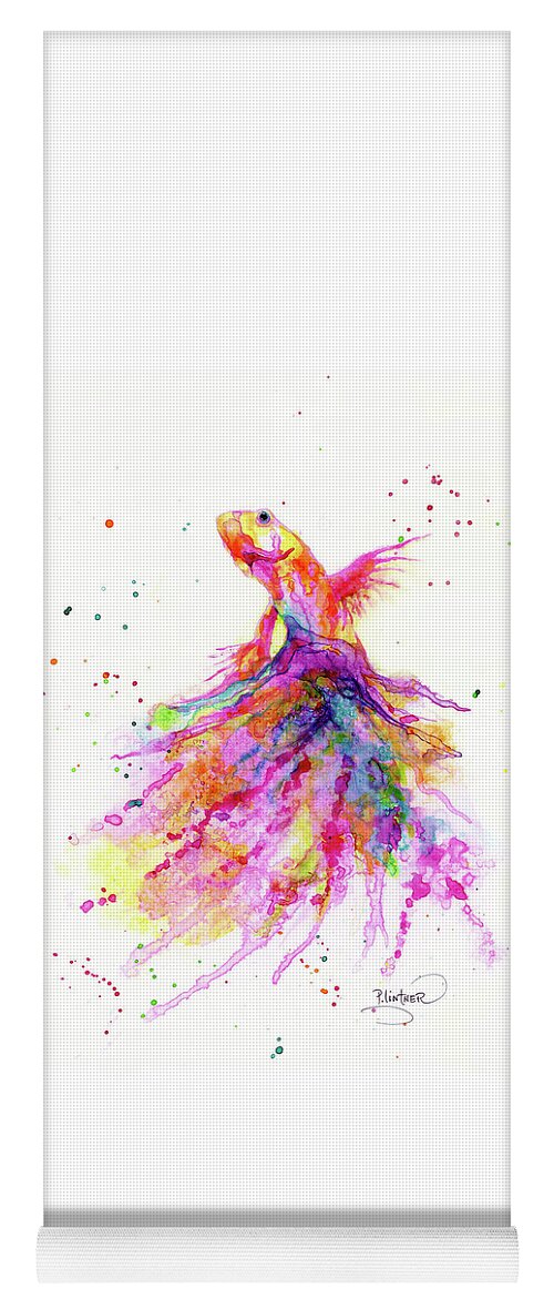 Betta Fish Yoga Mat featuring the painting Colorful Betta Fish by Patricia Lintner