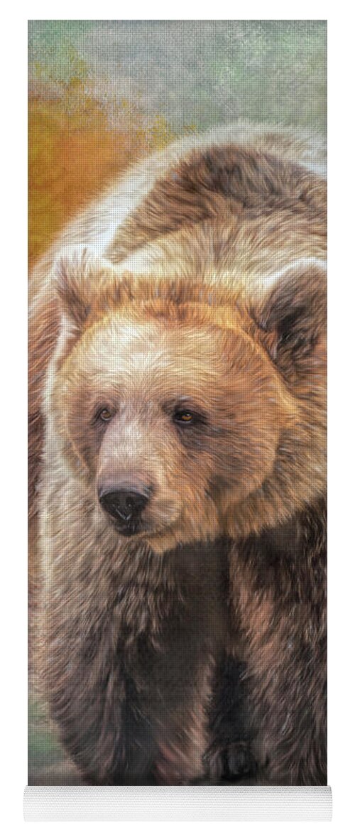 Grizzly Yoga Mat featuring the painting Big Ben Jr. by Jeanette Mahoney