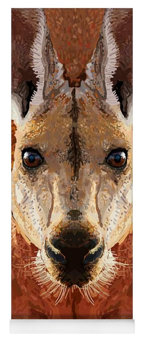 Portrait Yoga Mat featuring the drawing Big Boy Red Kangaroo  by Joan Stratton