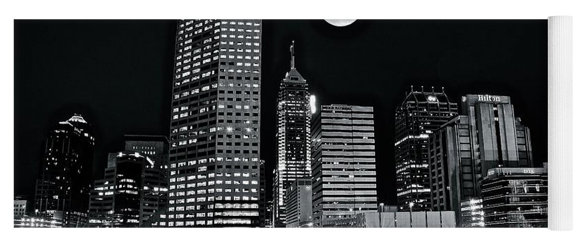Indianapolis Yoga Mat featuring the photograph Big Moon Indianapolis 2019 by Frozen in Time Fine Art Photography