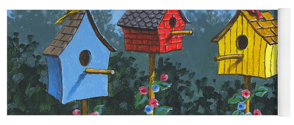 Bird Yoga Mat featuring the painting Bird House Lane Sketch by Richard De Wolfe