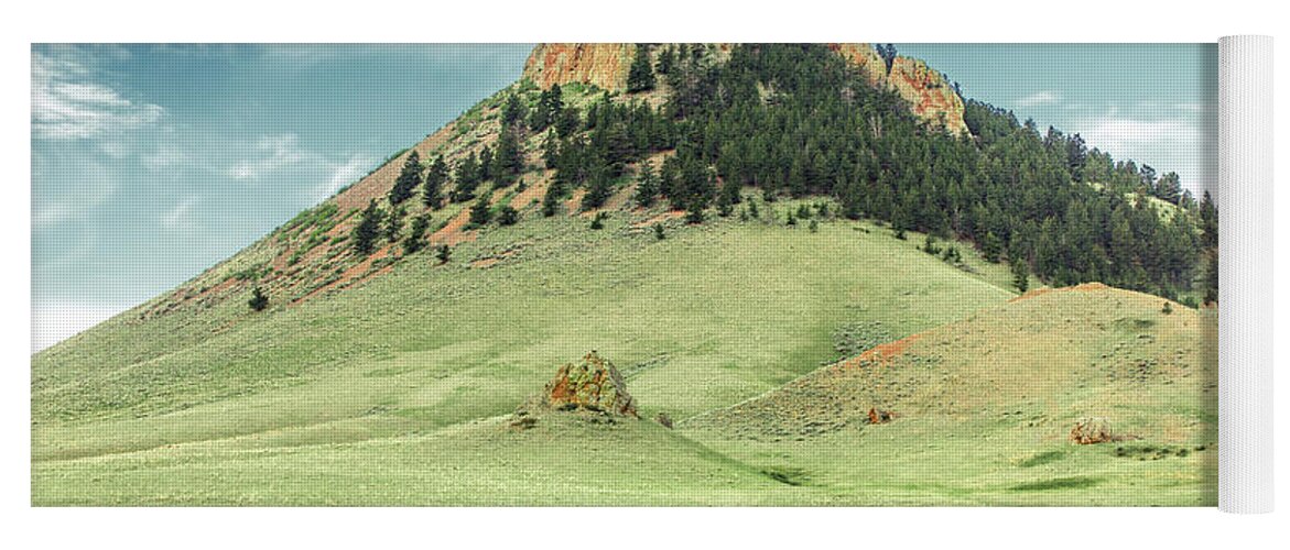 Birdtail Butte Yoga Mat featuring the photograph Birdtail Herd by Todd Klassy