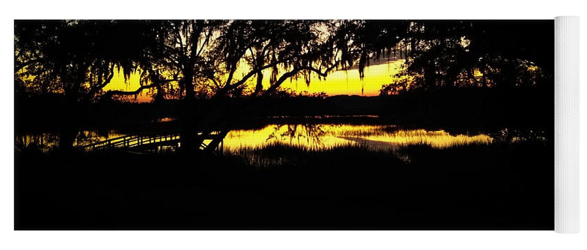 Johns Island Yoga Mat featuring the photograph Black and Gold by Robert Knight